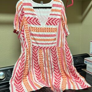 Old Navy Woman’s Pink Orange Mini Swing Dress Size 2X